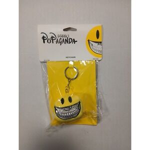 Ron English Popaganda Grin Smiley Face Keychain